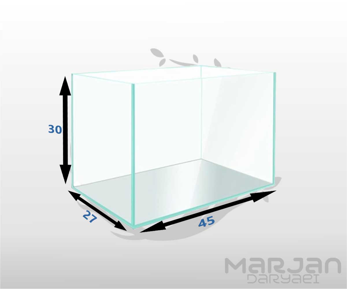آکواریوم شیشه کریستال APA ابعاد 30*27*45 آکواریوم شیشه کریستال APA ابعاد 30*27*45